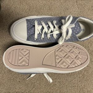 Converse Blue and White Polka Dot Sneakers